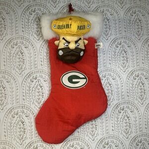 VTG GREEN BAY PACKERS Stuffins Plush Stuffed Animal Mascot Christmas Stocking‎